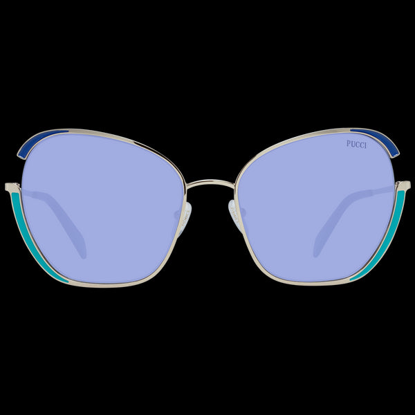 EMILIO PUCCIEmilio Pucci EP0131 5828W Women's Butterfly Sunglasses – Gold Metal Frame, Blue Gradient Lenses, Ø 58mmEYEWEAREcecile