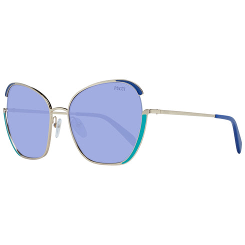 EMILIO PUCCIEmilio Pucci EP0131 5828W Women's Butterfly Sunglasses – Gold Metal Frame, Blue Gradient Lenses, Ø 58mmEYEWEAREcecile