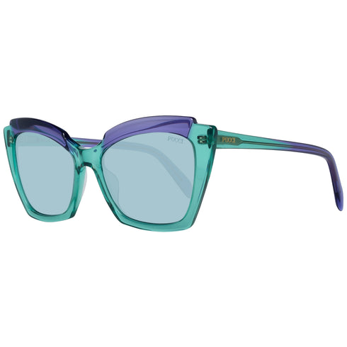 EMILIO PUCCIEmilio Pucci EP0145 5687V Women's Cat - Eye Sunglasses – Green/Violet Frame, Blue Lenses, Ø 56mmEYEWEAREcecile