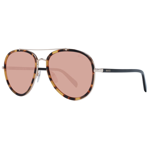 EMILIO PUCCIEmilio Pucci EP0185 5756E Women's Aviator Sunglasses – Brown Metal Frame, Brown Mirrored Lenses, Ø 57mmEYEWEAREcecile