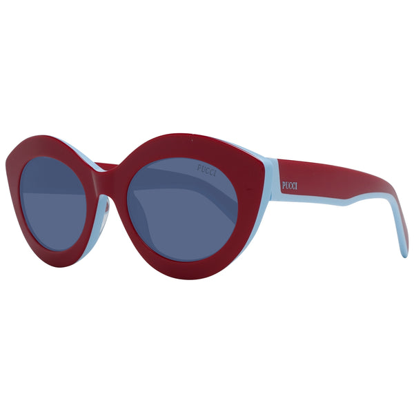 EMILIO PUCCIEmilio Pucci EP0203 5366V Women's Round Sunglasses – Red Frame, Blue LensesEYEWEAREcecile