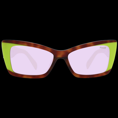 EMILIO PUCCIEmilio Pucci EP0205 5453Y Women's Cat - Eye Sunglasses – Amber Havana/Acid Green Frame, Violet LensesEYEWEAREcecile