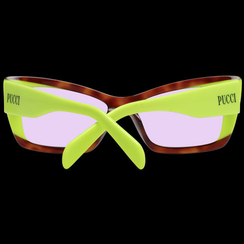 EMILIO PUCCIEmilio Pucci EP0205 5453Y Women's Cat - Eye Sunglasses – Amber Havana/Acid Green Frame, Violet LensesEYEWEAREcecile