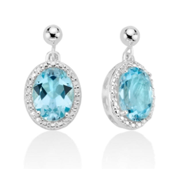 MILUNAMiluna ERD2547 Women's Earrings - 925 Sterling Silver with Oval Blue TopazJEWELRYEcecile