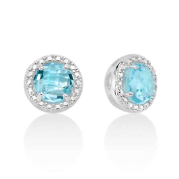 MILUNAMiluna ERD2580 Women's Earrings - 925 Sterling Silver with Round Blue TopazJEWELRYEcecile