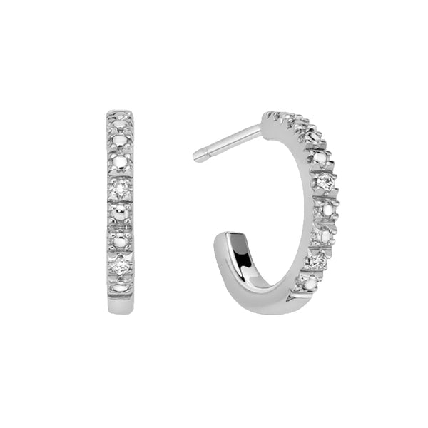 MILUNAMiluna ERD2646 Women's Hoop Earrings - 925 Silver with Round - Cut DiamondsJEWELRYEcecile