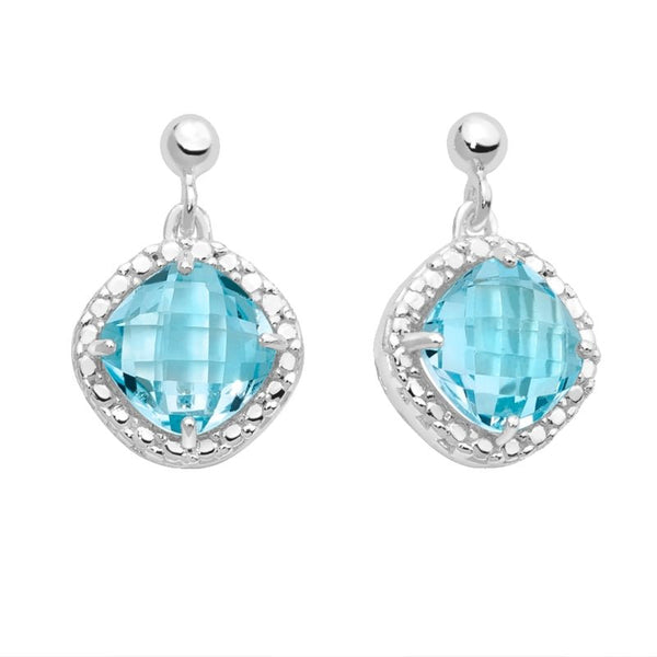 MILUNAMiluna ERD2693 Women's Earrings - 925 Silver with Square Blue TopazJEWELRYEcecile