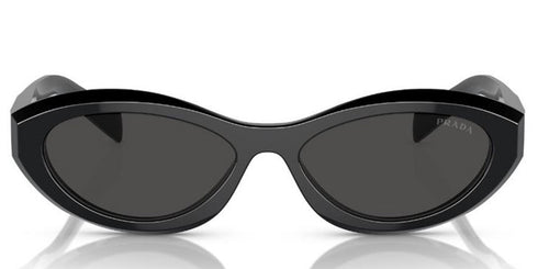 PRADAPrada PR 26ZS 16K08Z Women's Irregular Cat - Eye Sunglasses – 55 mm Dark Grey Lens, Black Acetate, UV400EYEWEAREcecile