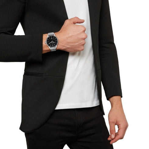 BREILBreil Classy EW0494 Men's Quartz Watch - 42mm Black Sunray Dial, Stainless Steel BraceletWATCHESEcecile