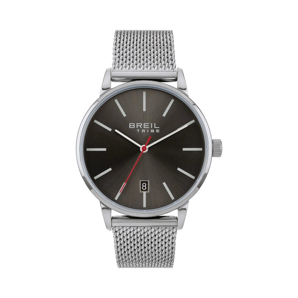 BREILBreil Avery EW0516 Men's Ultra - Thin Quartz Watch - 41mm Gunmetal Sunray Dial, Stainless Steel Mesh BraceletWATCHESEcecile