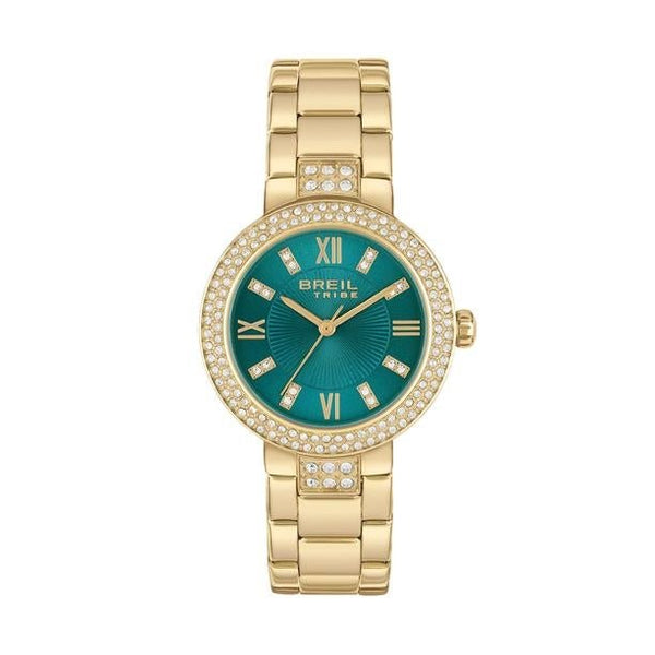 BREILBreil Tribe EW0726 Dance Floor Women's Watch – Gold Steel, Peacock Green Dial, Crystal AccentsWATCHESEcecile