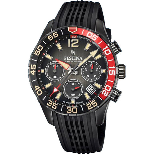 FESTINAFestina F20518/3 Chrono Sport Men's Watch – Black/Red Bezel, 44mm, 10ATMWATCHESEcecile