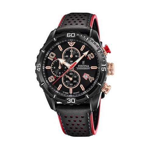 FESTINAFestina F20519/4 Chrono Sport Men's Watch – 45mm Black Dial, Leather Strap, 100MWATCHESEcecile