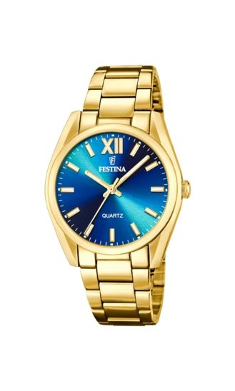 FESTINAFestina F20640/8 Women's Watch – Gold - Tone Stainless Steel, Blue Dial, 37mmWATCHESEcecile