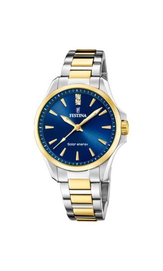 FESTINAFestina F20655/4 Women's Solar Watch – 34mm Two - Tone Steel, Blue DialWATCHESEcecile