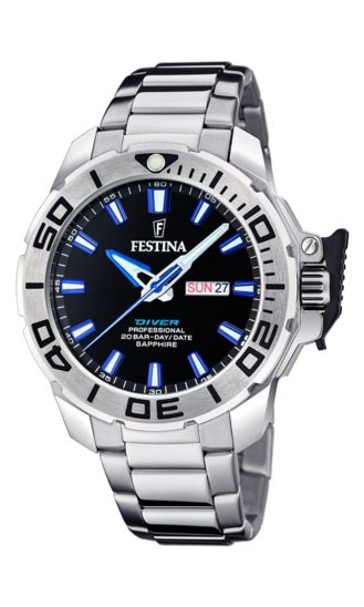 FESTINAFestina F20665/3 Diver Watch – 46mm Stainless Steel, Sapphire Crystal, 200M WRWATCHESEcecile