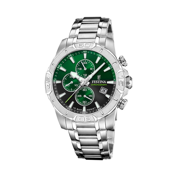FESTINAFestina F20704/5 Timeless Chronograph – Green Dial Stainless Steel Men's WatchWATCHESEcecile