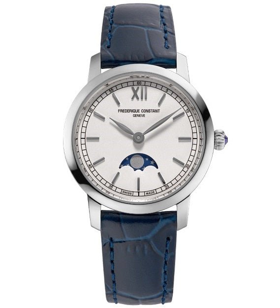 FREDERIQUE CONSTANTFrederique Constant FC - 206RS1S6 Women's Watch - Silver Dial, Stainless Steel Case, Blue Leather StrapWATCHESEcecile