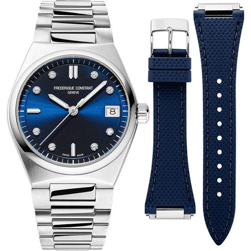 FREDERIQUE CONSTANTFrederique Constant Highlife Ladies Quartz FC - 240ND2NH26B – 31mm Stainless Steel Watch with Blue Dial and Diamond MarkersWATCHESEcecile