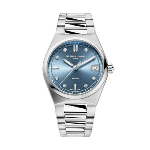 FREDERIQUE CONSTANTFrederique Constant Highlife Ladies Quartz FC - 240ND2NH6B - 31mm Stainless Steel, Blue Dial with DiamondsWATCHESEcecile