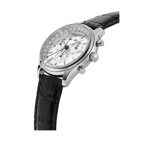 FREDERIQUE CONSTANTFrederique Constant Classics Quartz Chronograph Triple Calendar FC - 296SW5B6 – White Dial, Black Leather StrapWATCHESEcecile