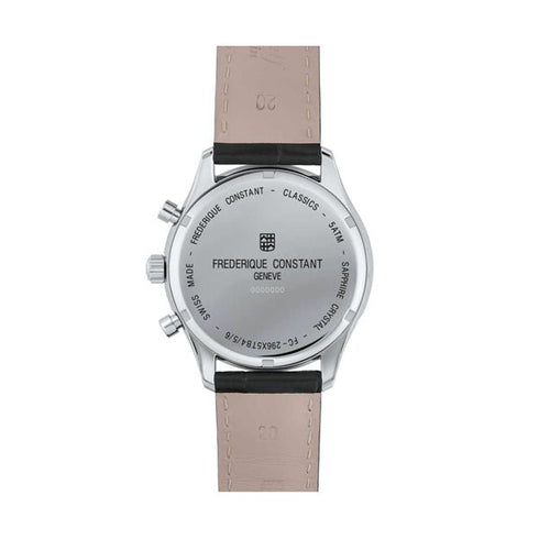 FREDERIQUE CONSTANTFrederique Constant Classics Quartz Chronograph Triple Calendar FC - 296SW5B6 – White Dial, Black Leather StrapWATCHESEcecile