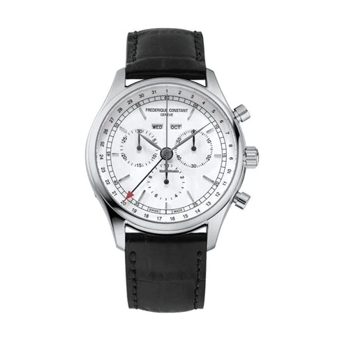 FREDERIQUE CONSTANTFrederique Constant Classics Quartz Chronograph Triple Calendar FC - 296SW5B6 – White Dial, Black Leather StrapWATCHESEcecile