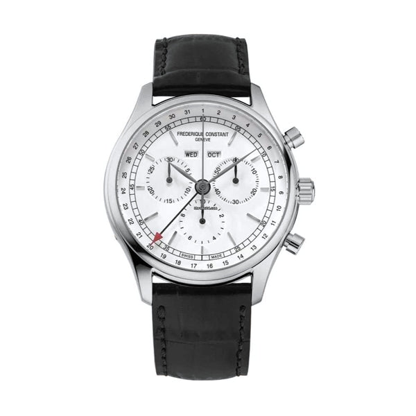 FREDERIQUE CONSTANTFrederique Constant Classics Quartz Chronograph Triple Calendar FC - 296SW5B6 – White Dial, Black Leather StrapWATCHESEcecile