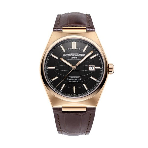 FREDERIQUE CONSTANTFrederique Constant Highlife Automatic COSC FC - 303B4NH4 – Black Dial, Rose Gold - Tone Case, Brown Leather StrapWATCHESEcecile