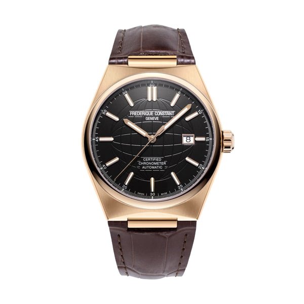 FREDERIQUE CONSTANTFrederique Constant Highlife Automatic COSC FC - 303B4NH4 – Black Dial, Rose Gold - Tone Case, Brown Leather StrapWATCHESEcecile