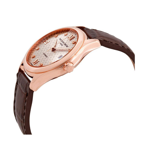 FREDERIQUE CONSTANTFrederique Constant Ladies Automatic FC - 303LGD3B4 – Rose Gold - Plated Case, Diamond Markers, Brown Leather StrapWATCHESEcecile
