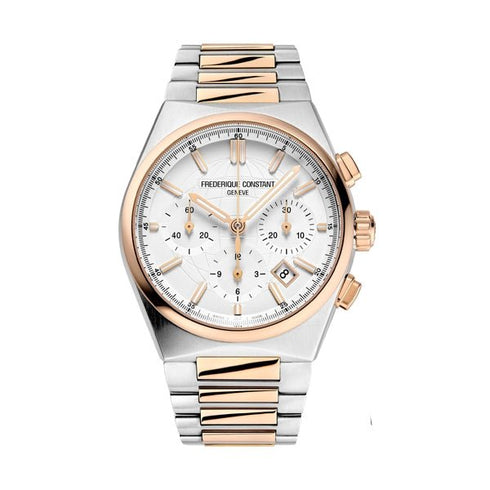 FREDERIQUE CONSTANTFrederique Constant Highlife Chronograph Automatic FC - 391V4NH2B – Silver Dial, Rose Gold - Tone Case, Two - Tone BraceletWATCHESEcecile