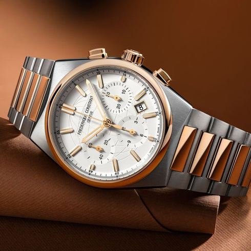 FREDERIQUE CONSTANTFrederique Constant Highlife Chronograph Automatic FC - 391V4NH2B – Silver Dial, Rose Gold - Tone Case, Two - Tone BraceletWATCHESEcecile