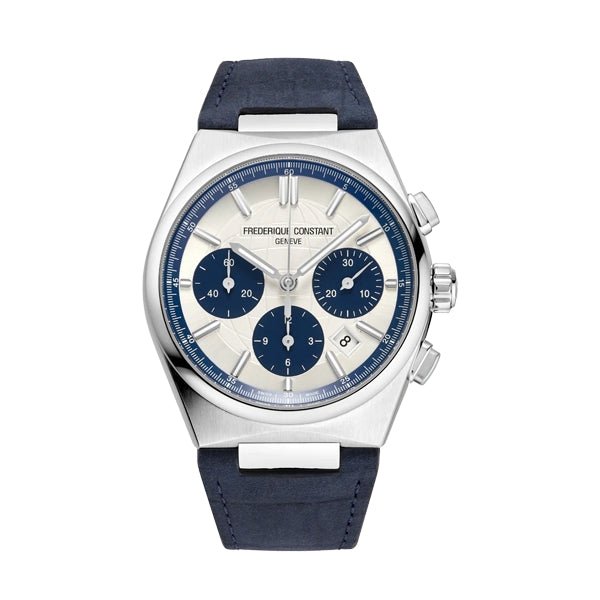 FREDERIQUE CONSTANTFrederique Constant Highlife Chronograph Automatic FC - 391WN4NH6 – White Dial with Blue Sub - Dials, Stainless Steel BraceletWATCHESEcecile