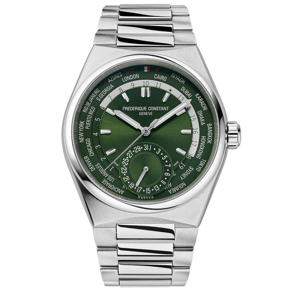 FREDERIQUE CONSTANTFrederique Constant Highlife Worldtimer Manufacture FC - 718GR4NH6B - IT Men's Watch - Green Dial, Stainless Steel Case and BraceleWATCHESEcecile
