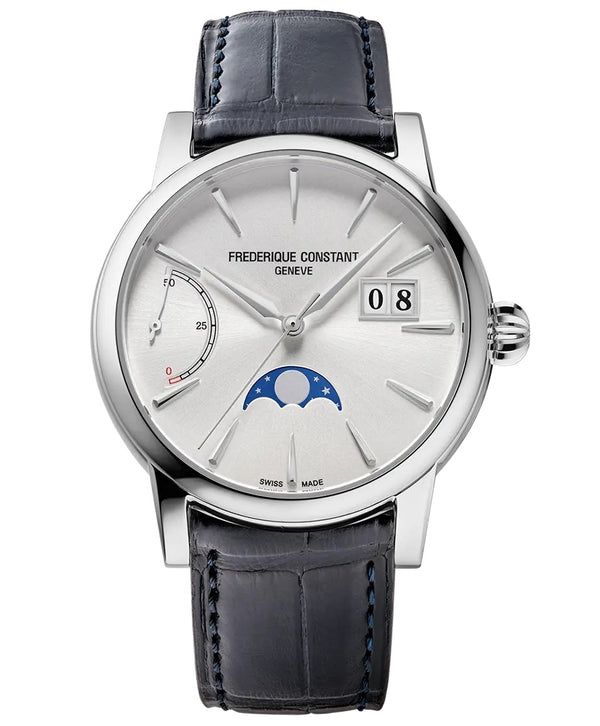 FREDERIQUE CONSTANTFrederique Constant Manufacture Classic Power Reserve Big Date FC - 735S3H6 – Silver Dial, Blue Leather StrapWATCHESEcecile
