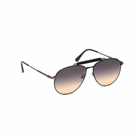 Tom Ford FT0536 60 01B Gafas de sol para hombre - montura negro brillante, lentes ahumadas degradadas