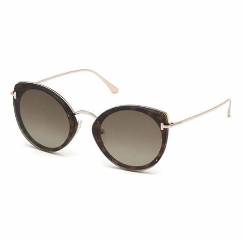 Lunettes de soleil Tom Ford FT0683 52K pour femme - monture havane foncé, verres Roviex dégradés