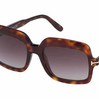 Lunettes de soleil Tom Ford FT0688 54T pour femme - monture havane rouge, verres dégradés bordeaux
