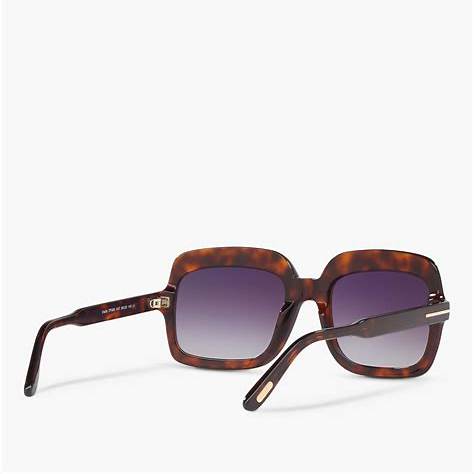 Lunettes de soleil Tom Ford FT0688 54T pour femme - monture havane rouge, verres dégradés bordeaux