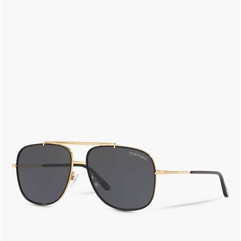 Tom Ford FT0693 28V Gafas de sol para hombre - montura oro rosa brillante, cristales azul vintage