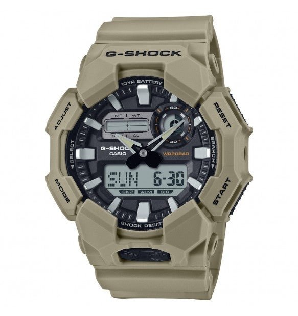 CASIO G - SHOCKCasio G - Shock Mod. New Rugged Basic Analog - Digital A With 10 - Year Casio G - SHOCK GA - 010 - 5AER Men's Analog - Digital Watch – Bio - Based Resin, 10 - Year Battery, 200M Water ResistanceWATCHESEcecile