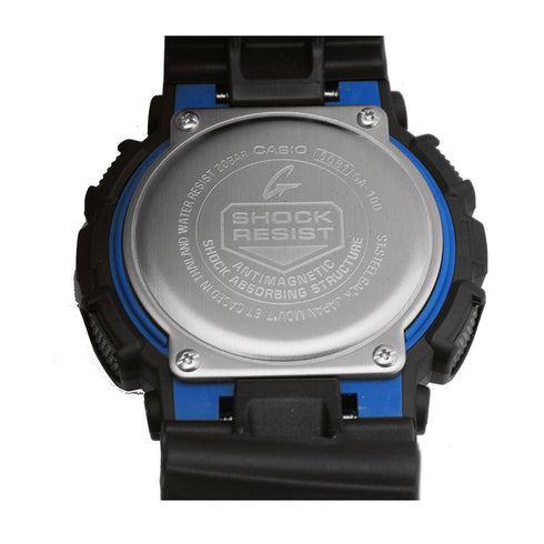 CASIO G - SHOCKCasio G - SHOCK GA - 100 - 1A2ER Men's Analog - Digital Watch – Black Resin Band, Blue Accents, 200M Water ResistanceWATCHESEcecile