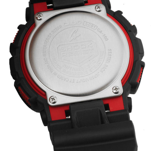 CASIO G - SHOCKCasio G - SHOCK GA - 100 - 1A4ER Men's Analog - Digital Watch – Black Resin Band with Red Accents, 200M Water ResistanceWATCHESEcecile