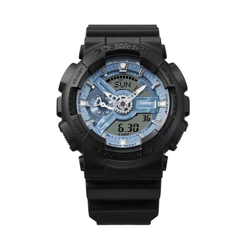 CASIO G - SHOCKCasio G - SHOCK GA - 110CD - 1A2ER Men's Analog - Digital Watch – Black Resin Band, Ice Blue Dial, 200M Water ResistancWATCHESEcecile