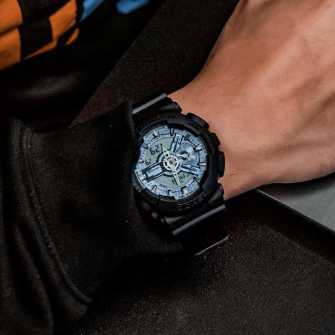 CASIO G - SHOCKCasio G - SHOCK GA - 110CD - 1A2ER Men's Analog - Digital Watch – Black Resin Band, Ice Blue Dial, 200M Water ResistancWATCHESEcecile