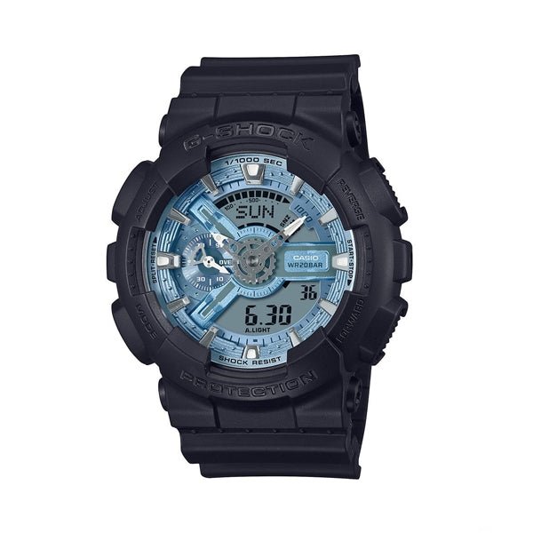 CASIO G - SHOCKCasio G - SHOCK GA - 110CD - 1A2ER Men's Analog - Digital Watch – Black Resin Band, Ice Blue Dial, 200M Water ResistancWATCHESEcecile