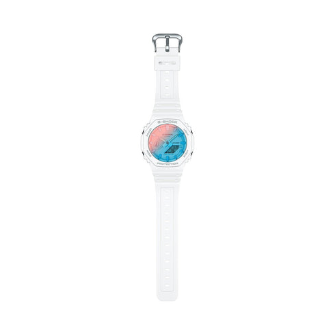 CASIO G - SHOCKCasio G - SHOCK GA - 2100TL - 7AER Men's Watch - 45mm, White Resin Case with Blue Dial, Analog - Digital DisplayWATCHESEcecile