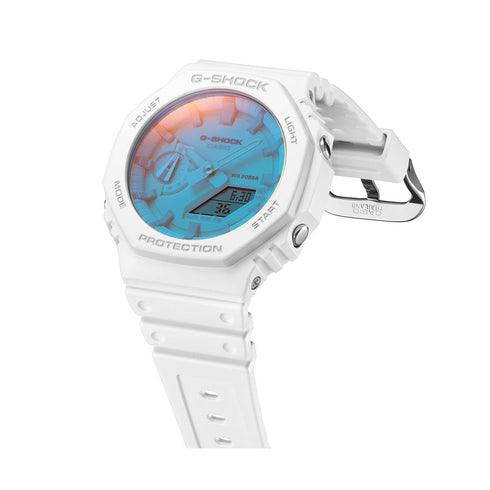CASIO G - SHOCKCasio G - SHOCK GA - 2100TL - 7AER Men's Watch - 45mm, White Resin Case with Blue Dial, Analog - Digital DisplayWATCHESEcecile