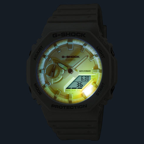 CASIO G - SHOCKCasio G - SHOCK GA - 2100TL - 7AER Men's Watch - 45mm, White Resin Case with Blue Dial, Analog - Digital DisplayWATCHESEcecile